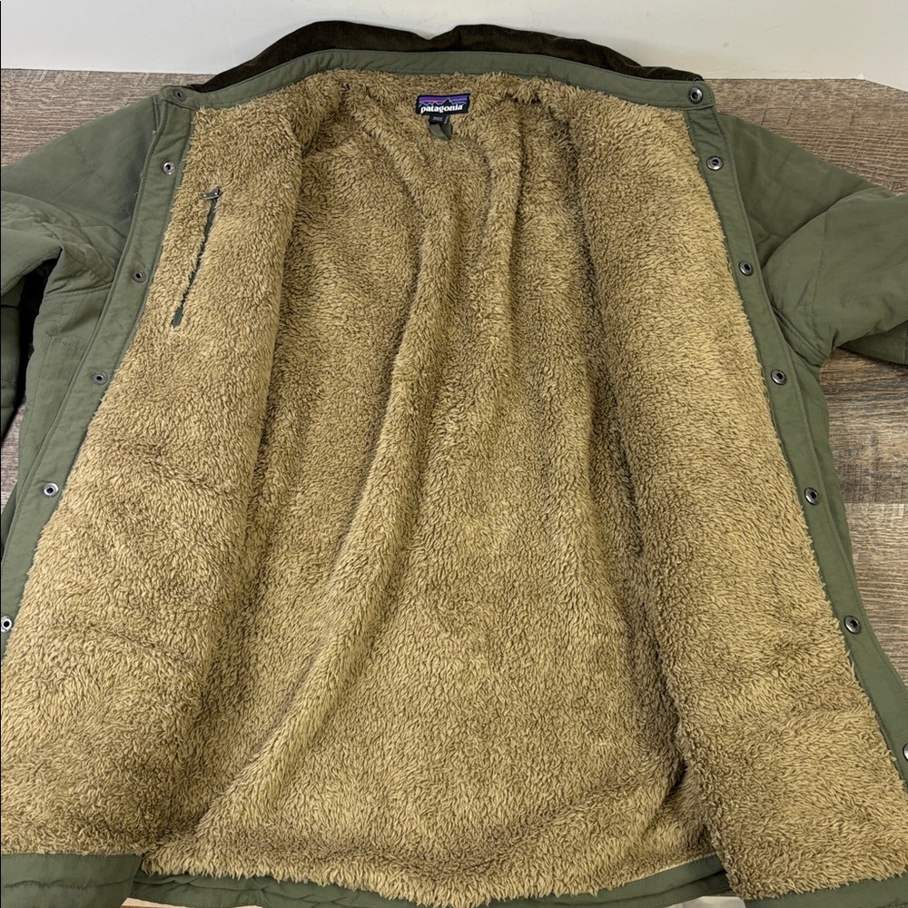 🌲 Patagonia Insulated Snap Front Jacket | XXL | Olive Green | Sherpa Lined - Picture 3 of 9